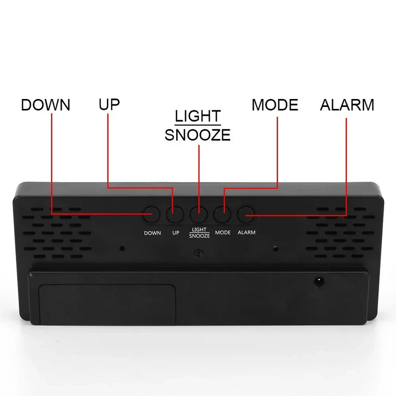 Desktop Clock With Temperature Display Multifunctional LED Mirror Table Adjustable Brightness 12/24 Hours USB Alarm Clock  Deco